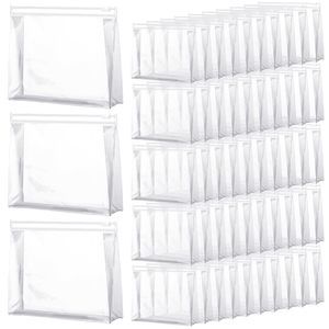 50 Pieces Mini Clear Makeup Bag Small Clear Zipper Pouch Travel Bag For😜